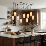 Cascading Chain Cylinder Alabaster Chandelier