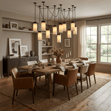 Cascading Chain Cylinder Alabaster Chandelier
