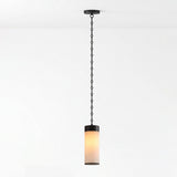 Cascading Chain Cylinder Alabaster Chandelier