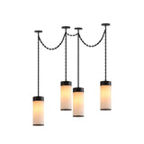 Cascading Chain Cylinder Alabaster Chandelier