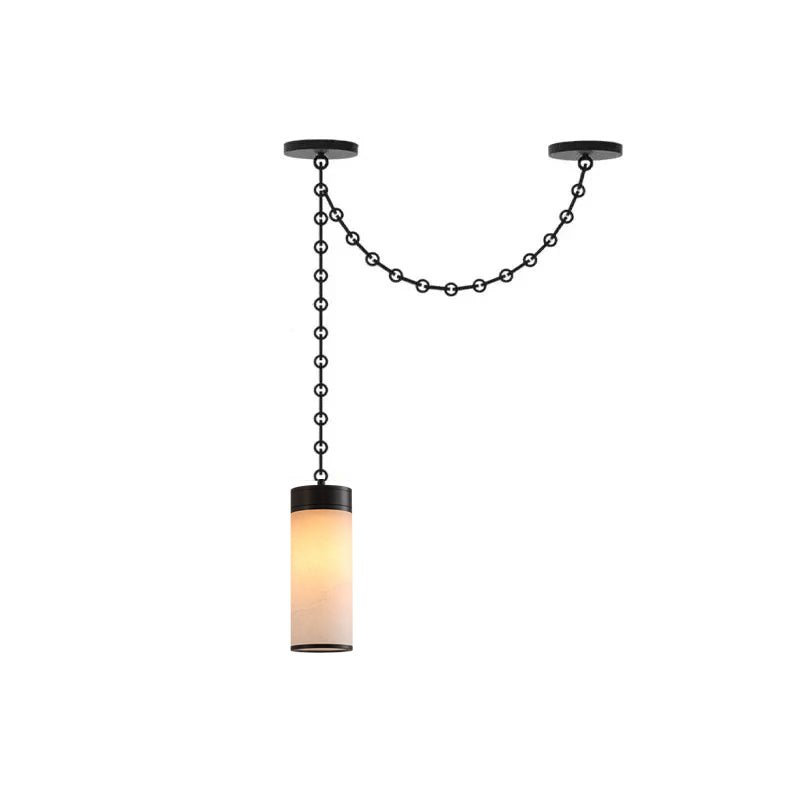 Cascading Chain Cylinder Alabaster Chandelier
