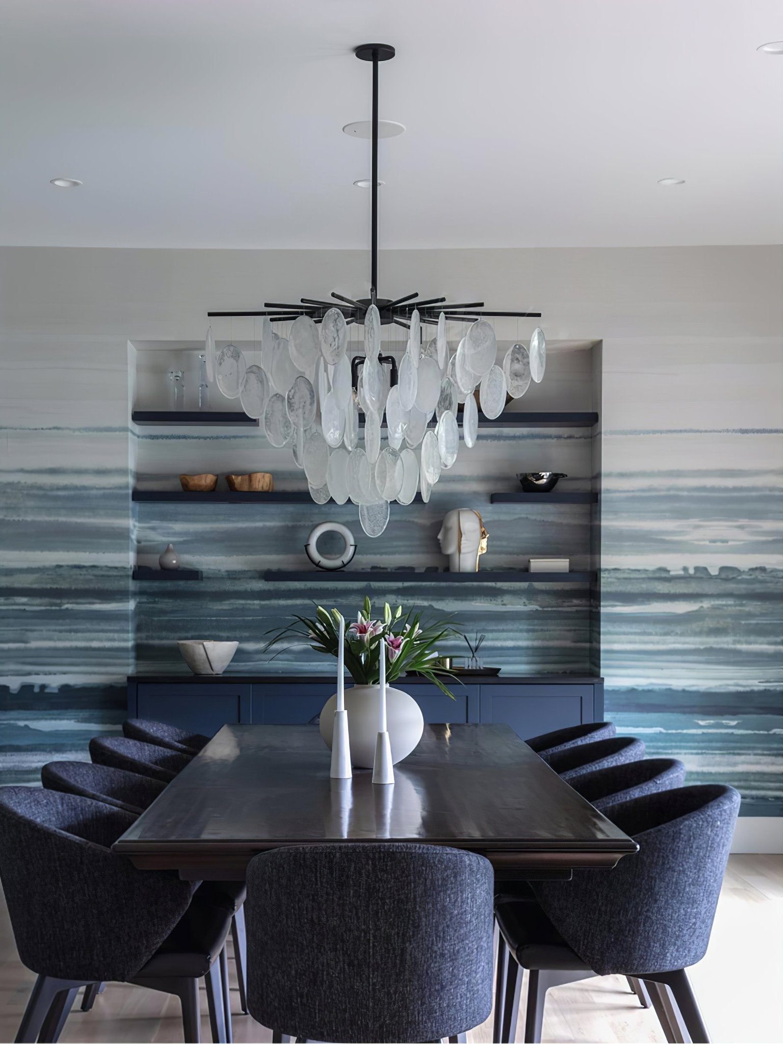 Geologic Round Fringe Chandelier 42"