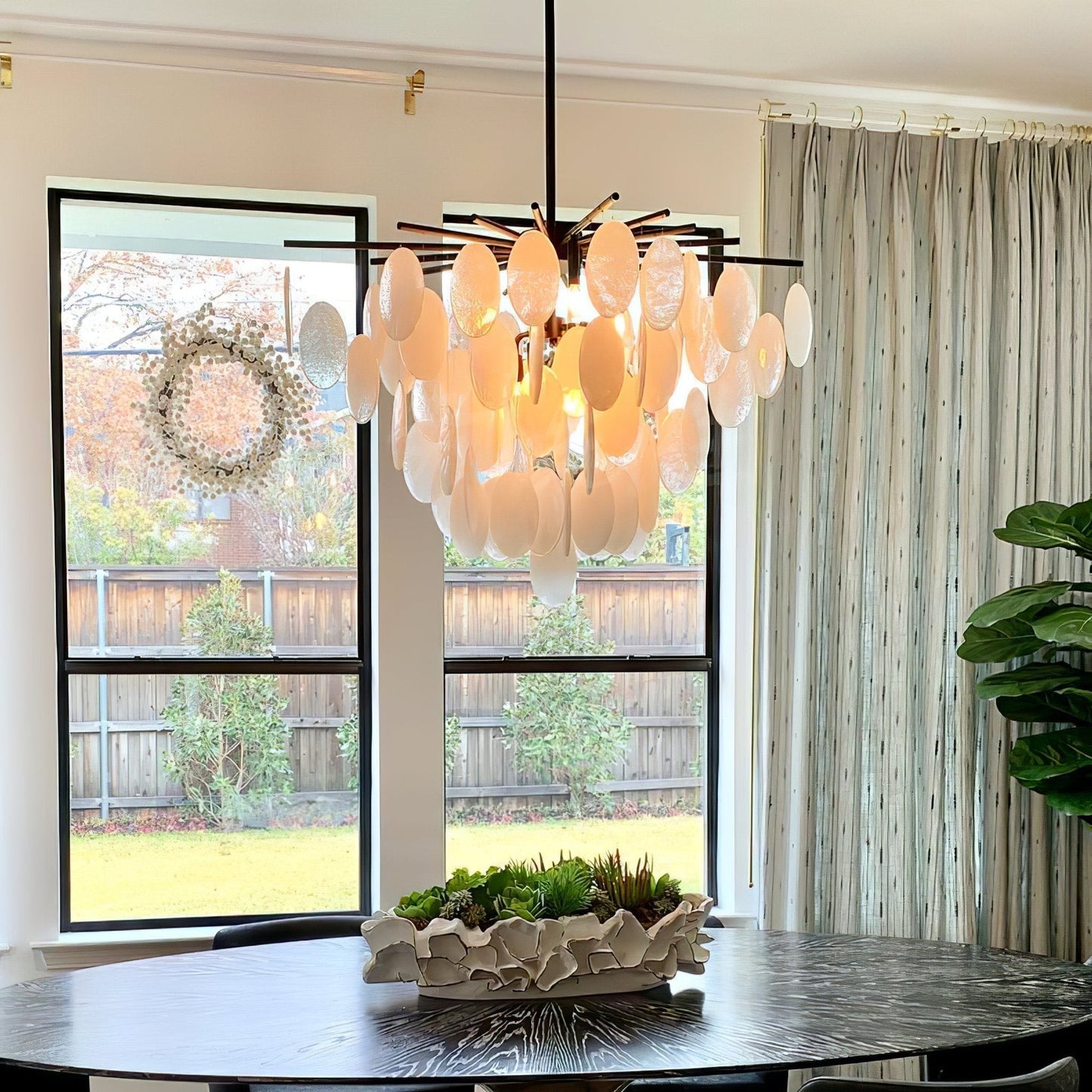 Geologic Round Fringe Chandelier 42"