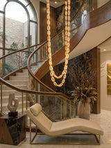 Chain Link  Alabaster Chandelier