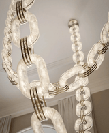 Chain Link  Alabaster Chandelier