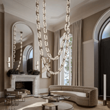 Chain Link  Alabaster Chandelier