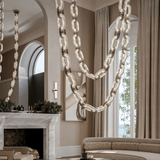 Chain Link  Alabaster Chandelier