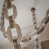 Chain Link  Alabaster Chandelier