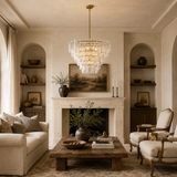 Avalon Cast Glass Round Tiered Chandelier 33"