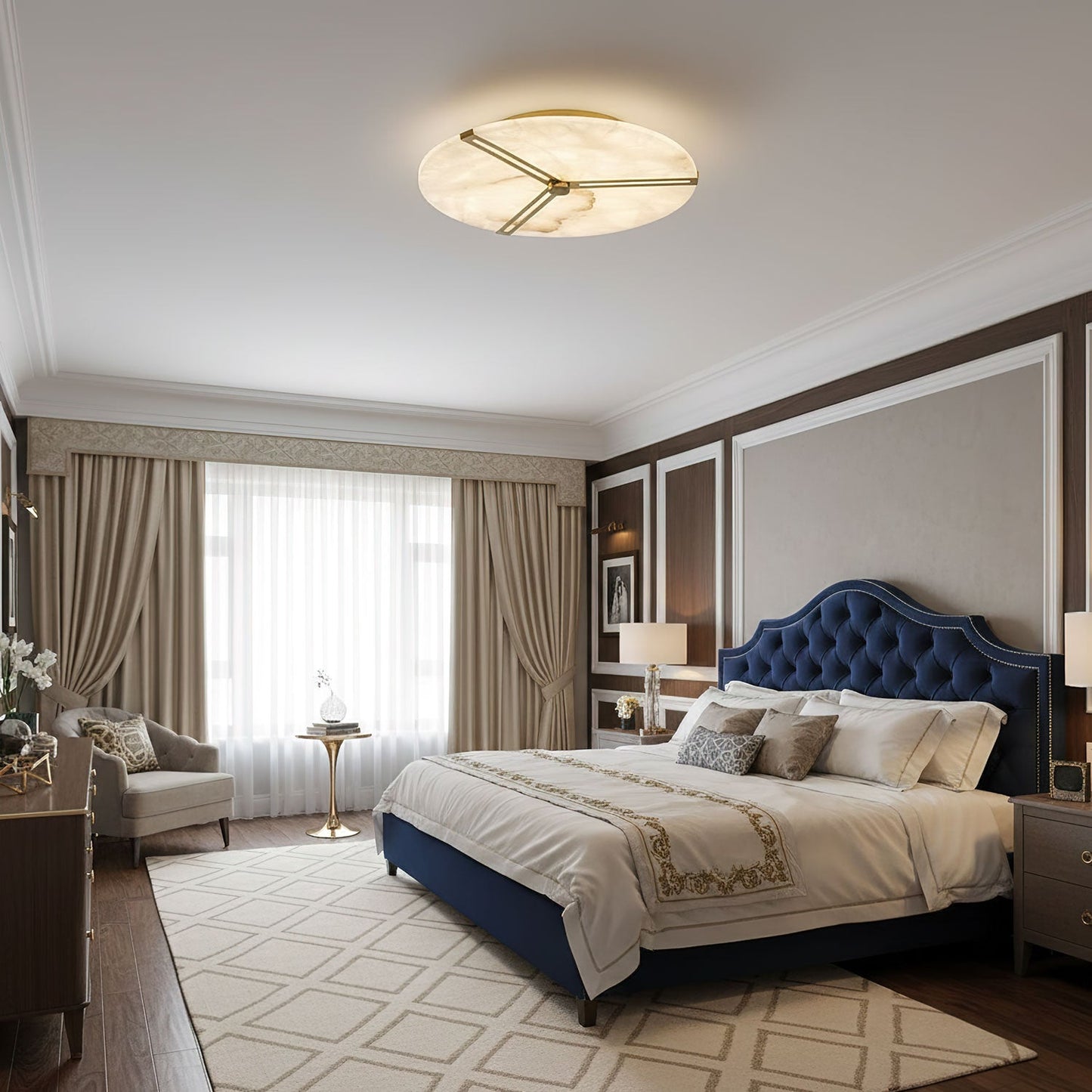 Clocks Alabaster Flush Mount