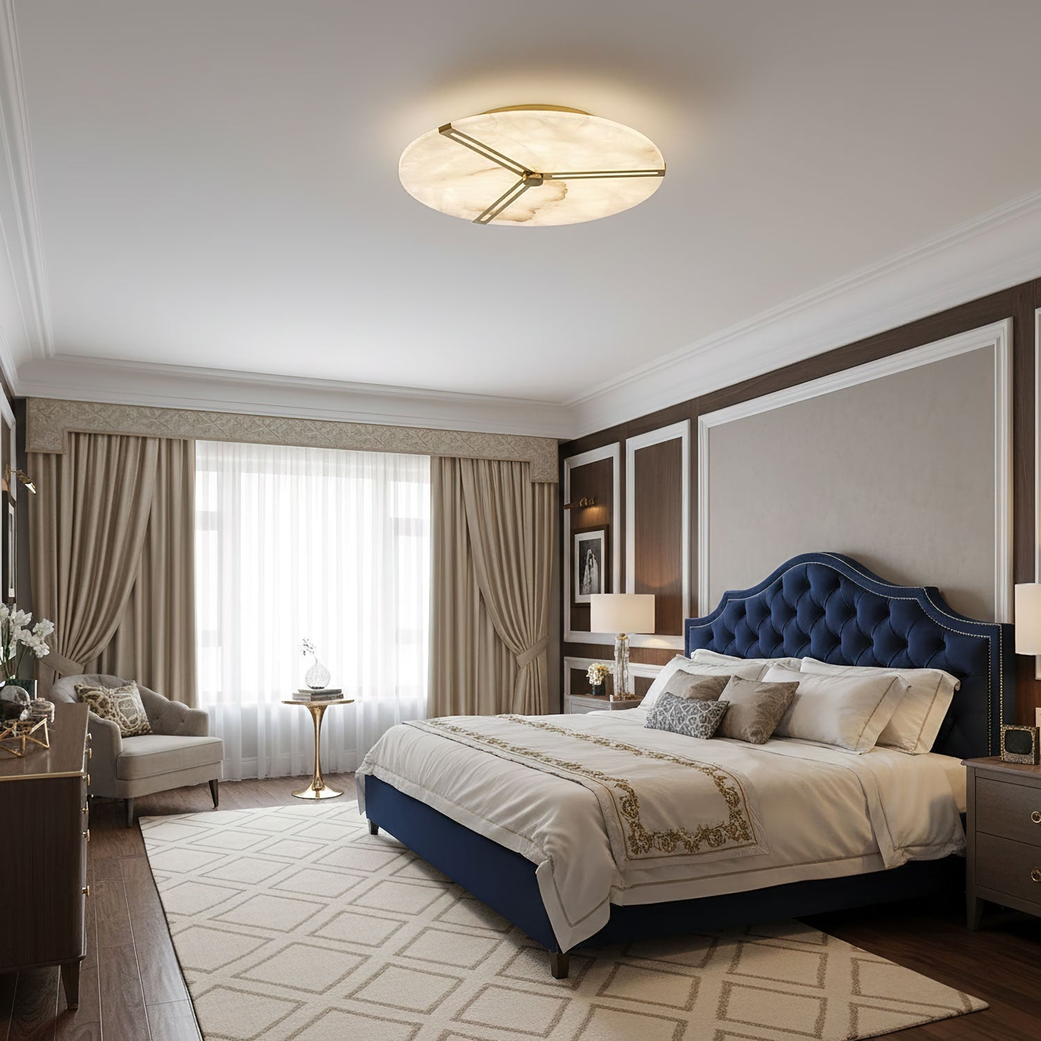 Clocks Alabaster Flush Mount