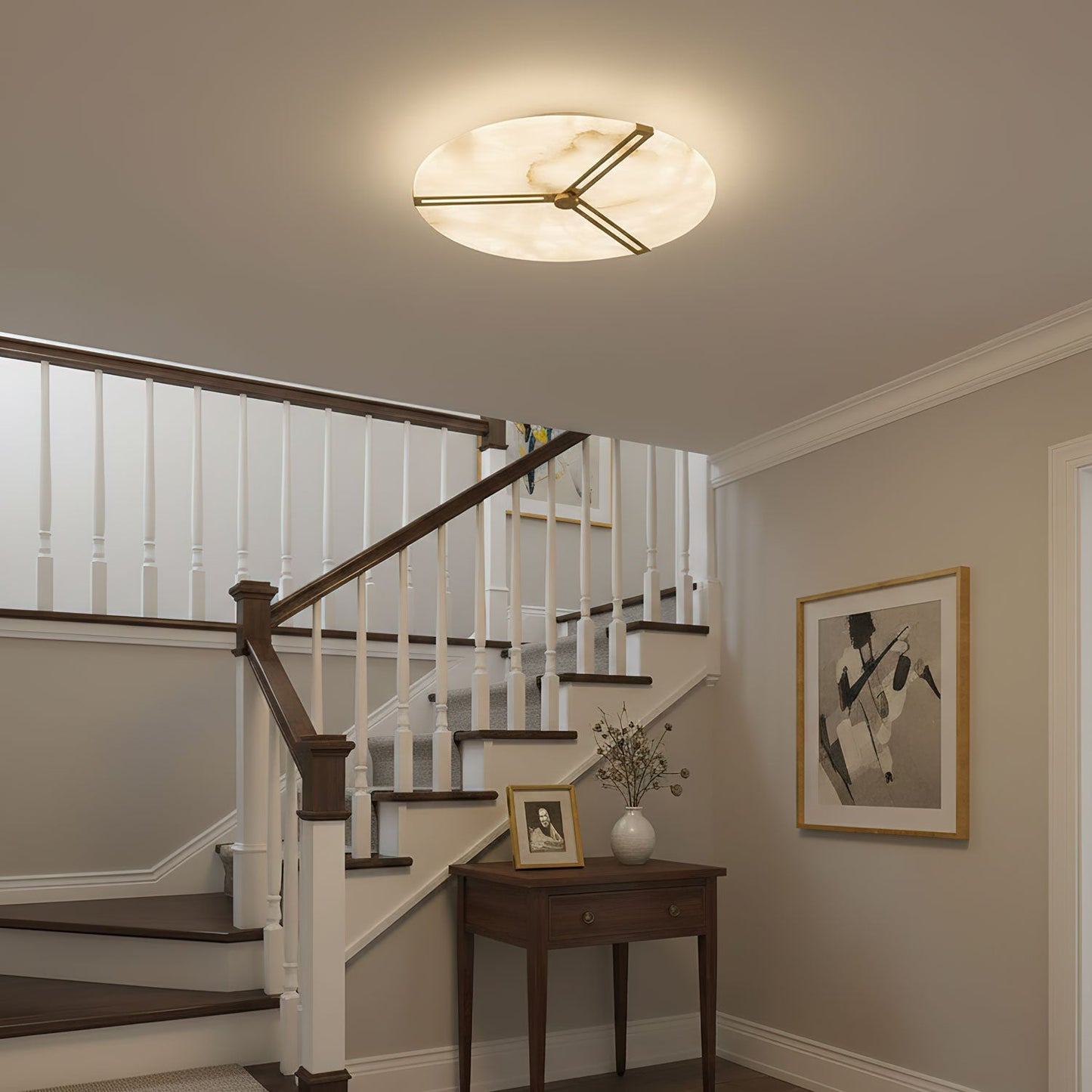 Clocks Alabaster Flush Mount