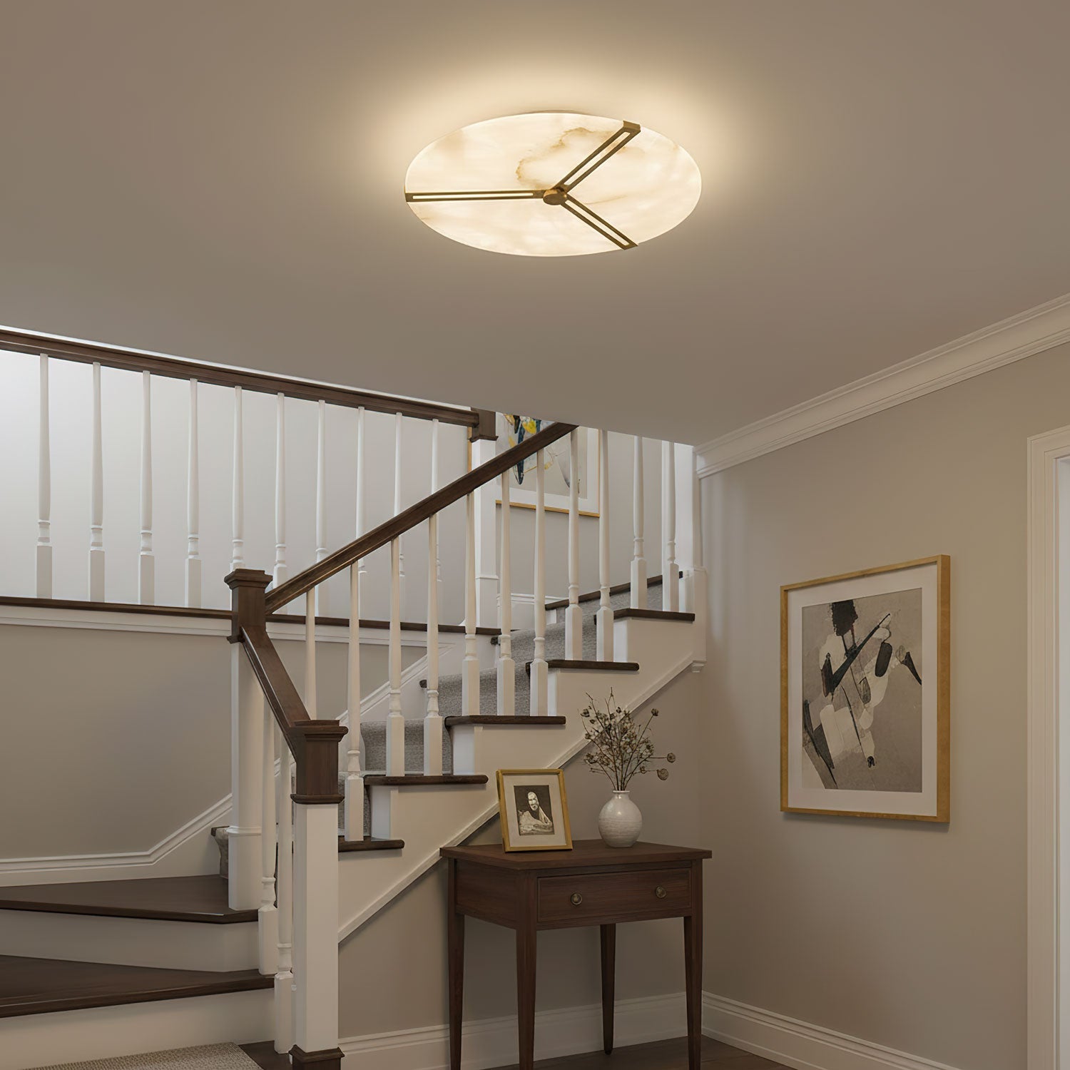 Clocks Alabaster Flush Mount