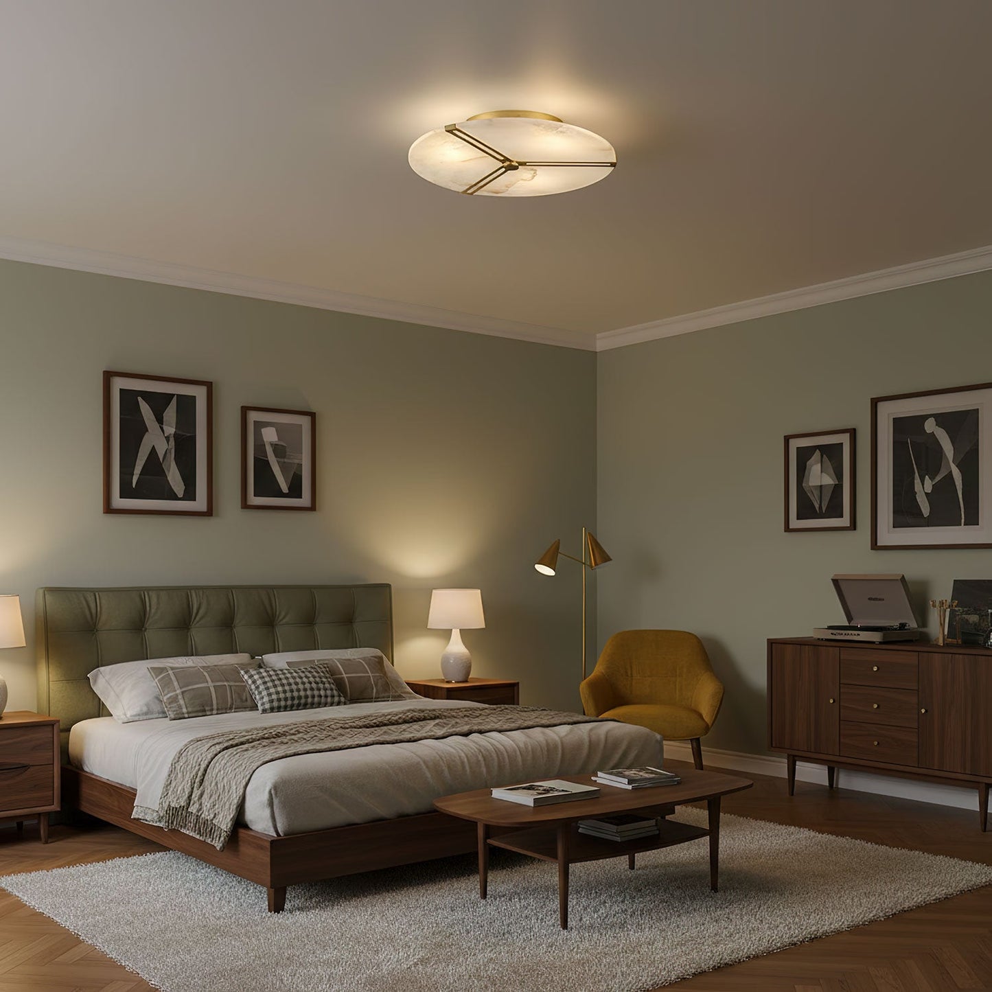 Clocks Alabaster Flush Mount