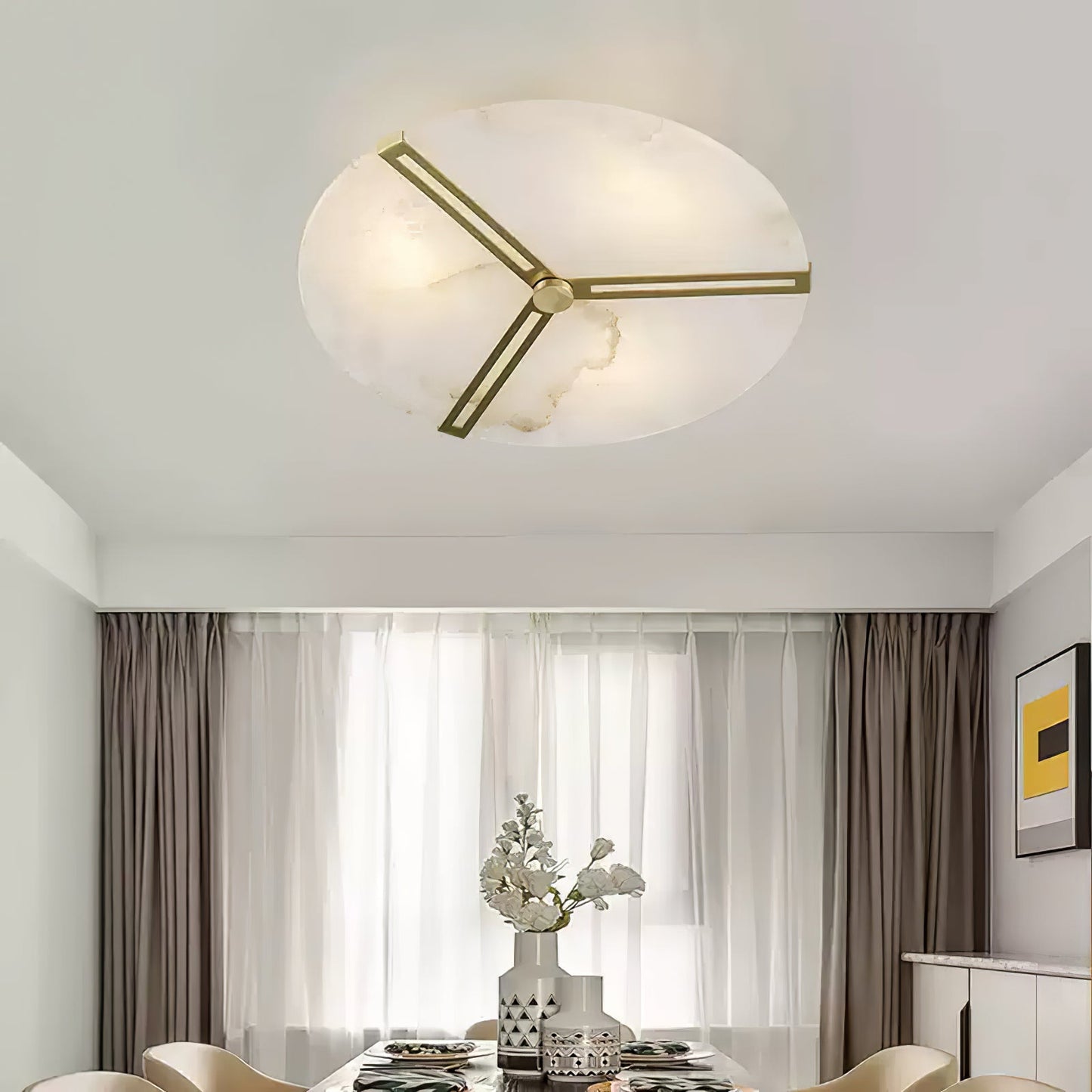 Clocks Alabaster Flush Mount