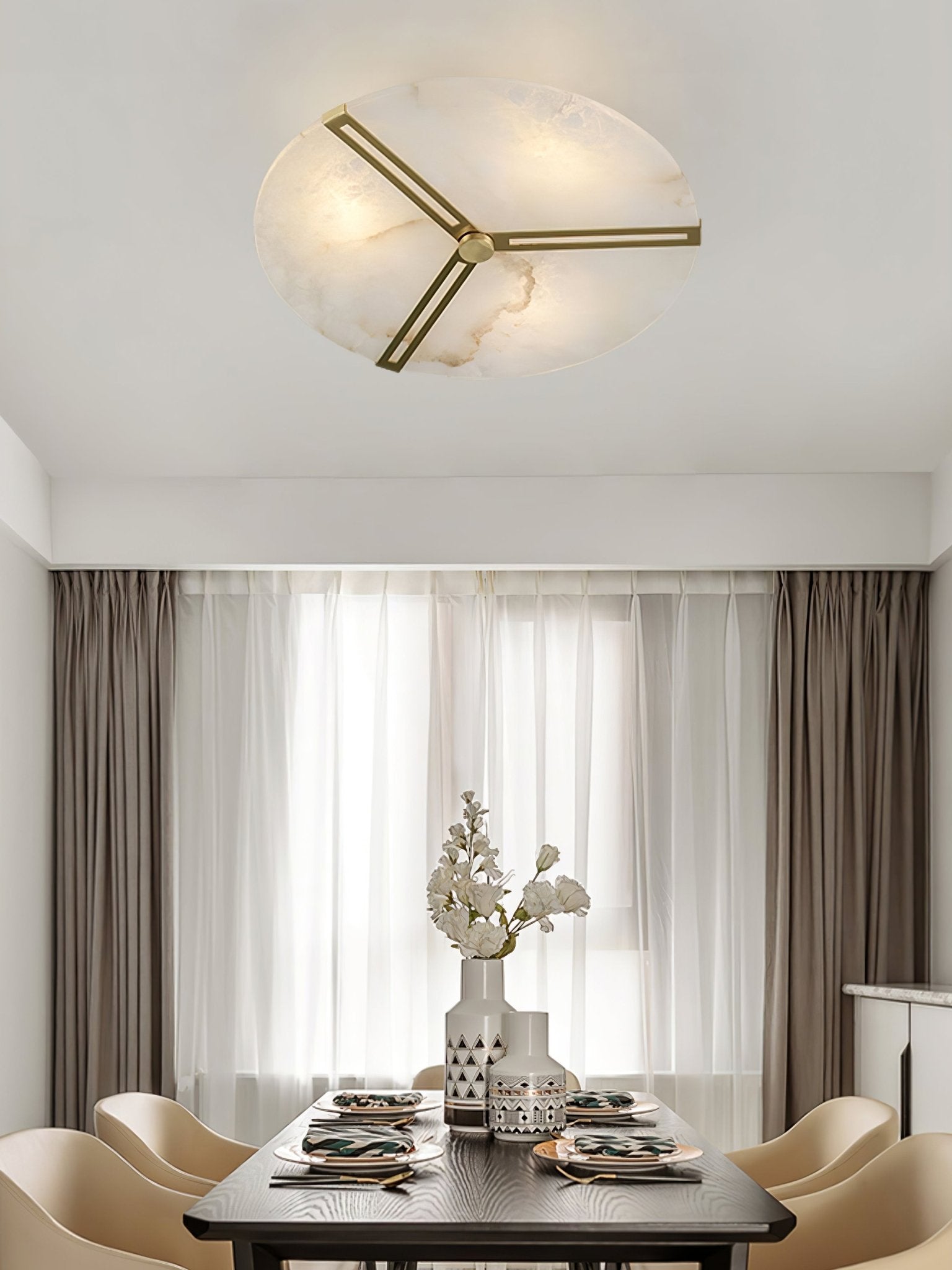 Clocks Alabaster Flush Mount