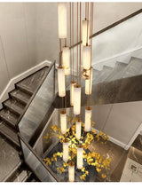 Column Alabaster Staircase Chandelier