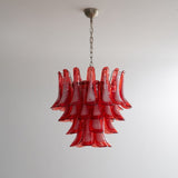 Crimson Glass Petals Chandelier 25.6"
