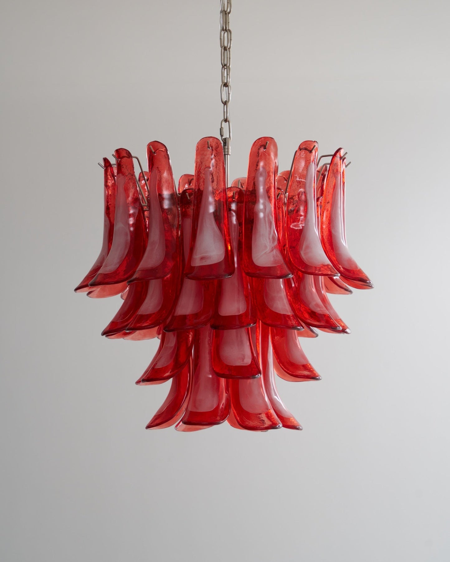 Crimson Glass Petals Chandelier 25.6"