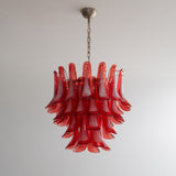 Crimson Glass Petals Chandelier 25.6"