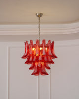 Crimson Glass Petals Chandelier 25.6"