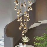 Alane 24 Lights Staircase Crystal Chandelier, Modern Long Chandelier Lighting