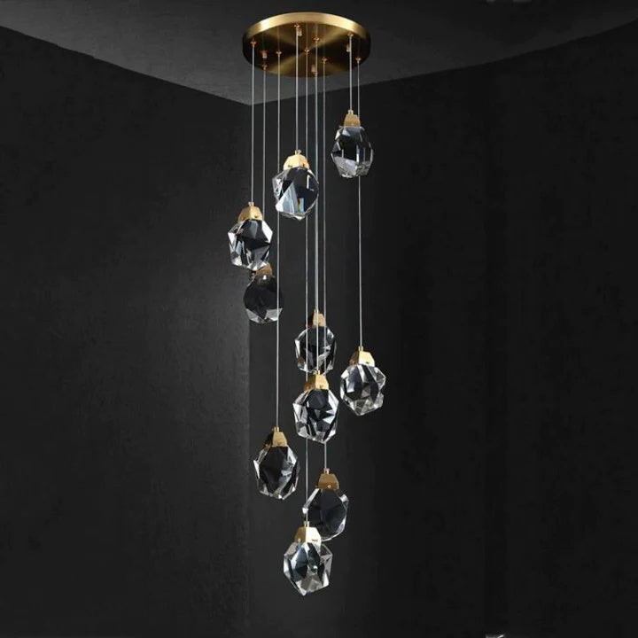 Alane 24 Lights Staircase Crystal Chandelier, Modern Long Chandelier Lighting