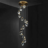 Alane 24 Lights Staircase Crystal Chandelier, Modern Long Chandelier Lighting