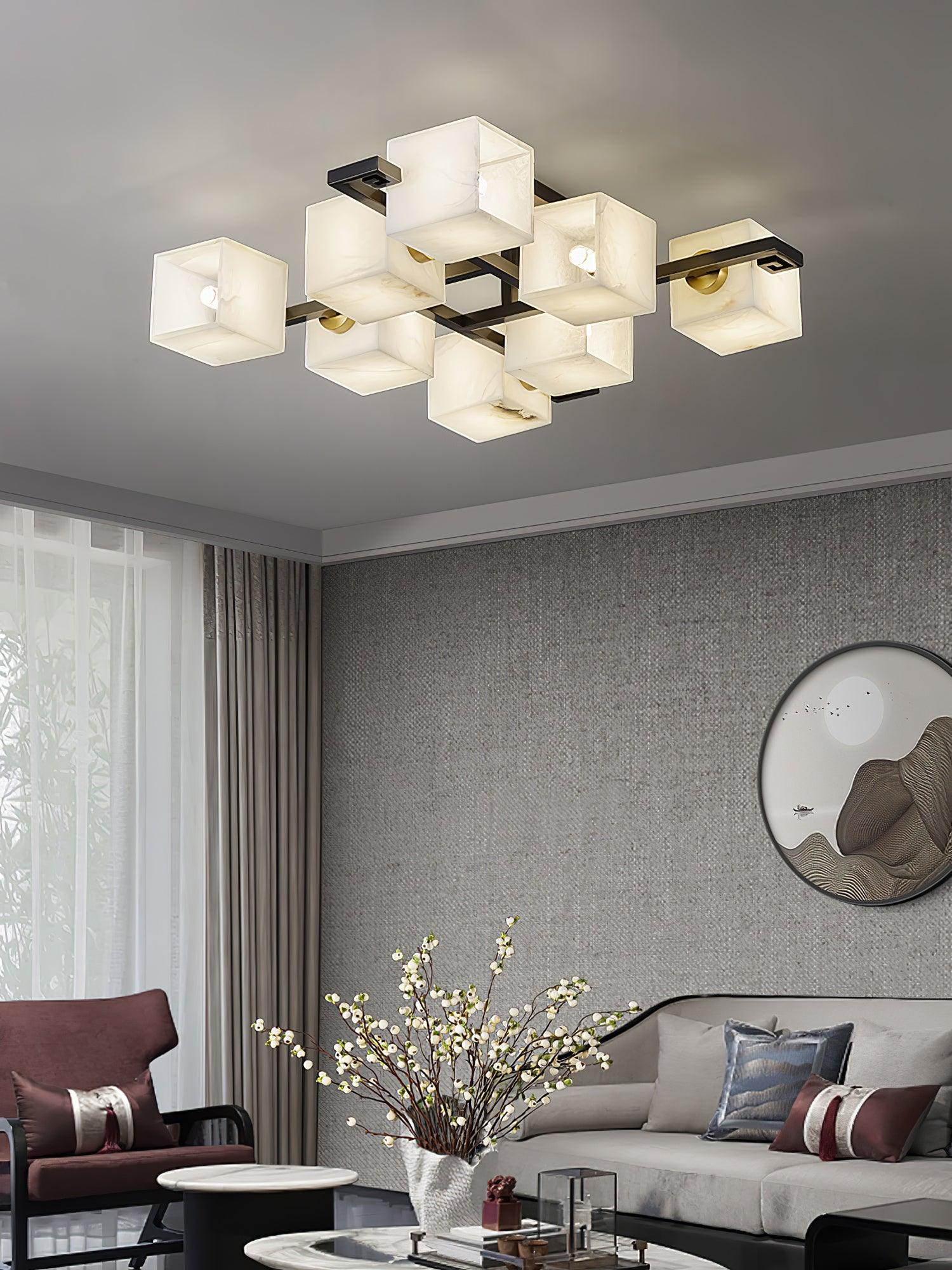 Cubist Alabaster Cluster Flush Mount