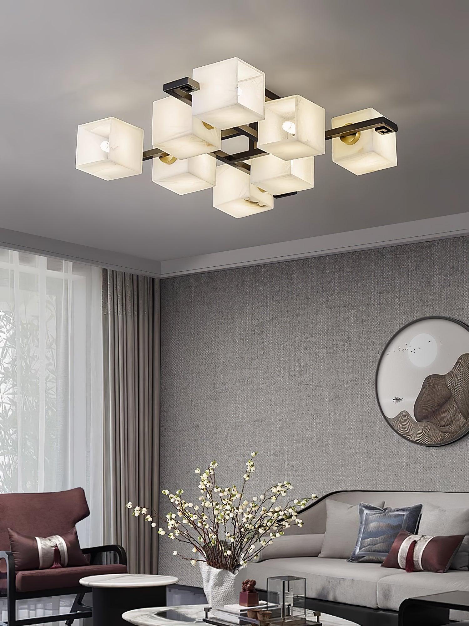 Cubist Alabaster Cluster Flush Mount