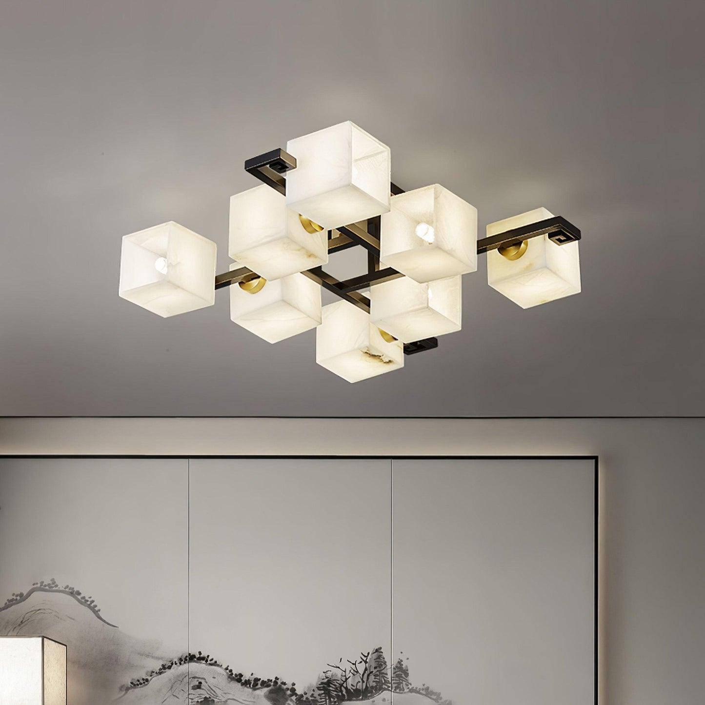 Cubist Alabaster Cluster Flush Mount