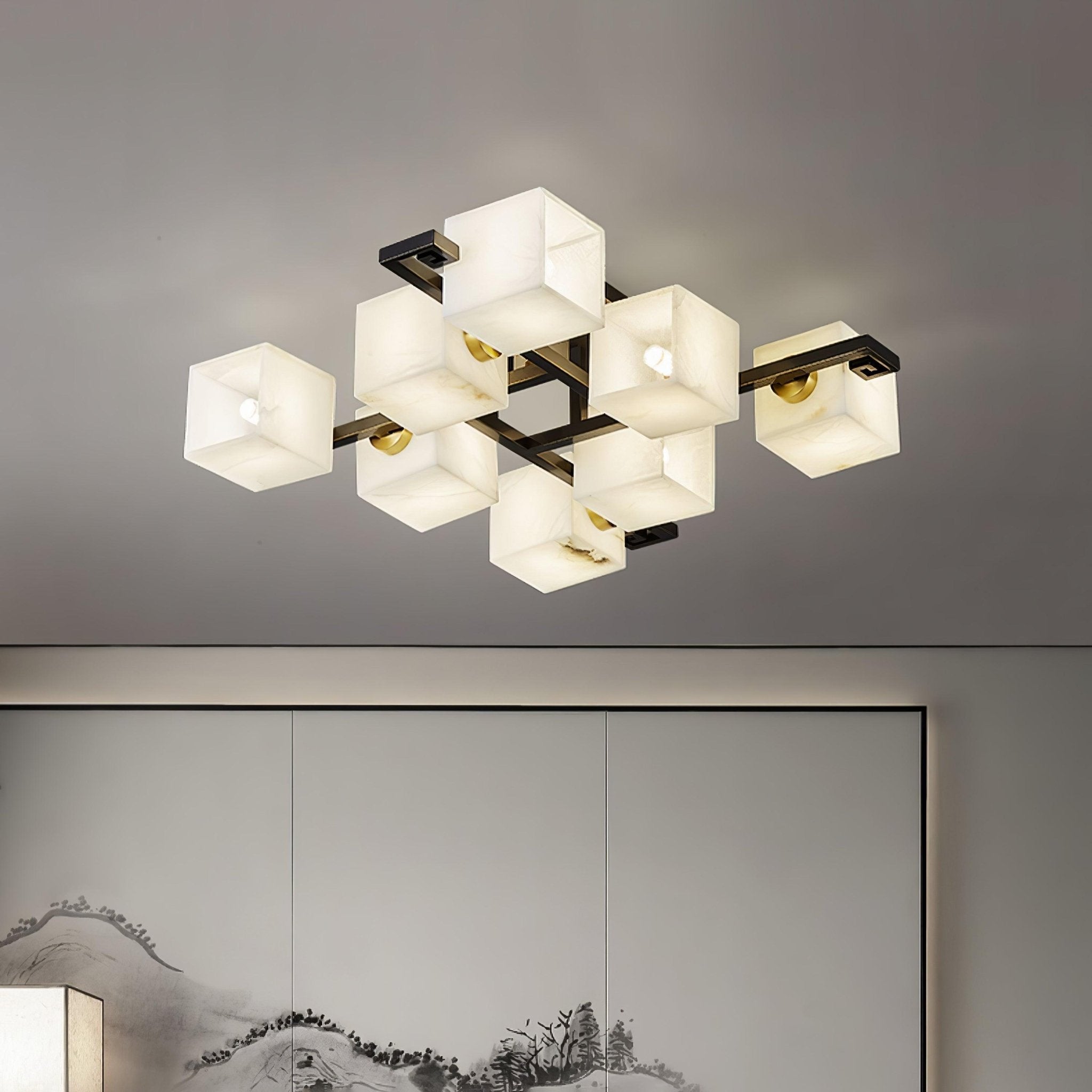 Cubist Alabaster Cluster Flush Mount