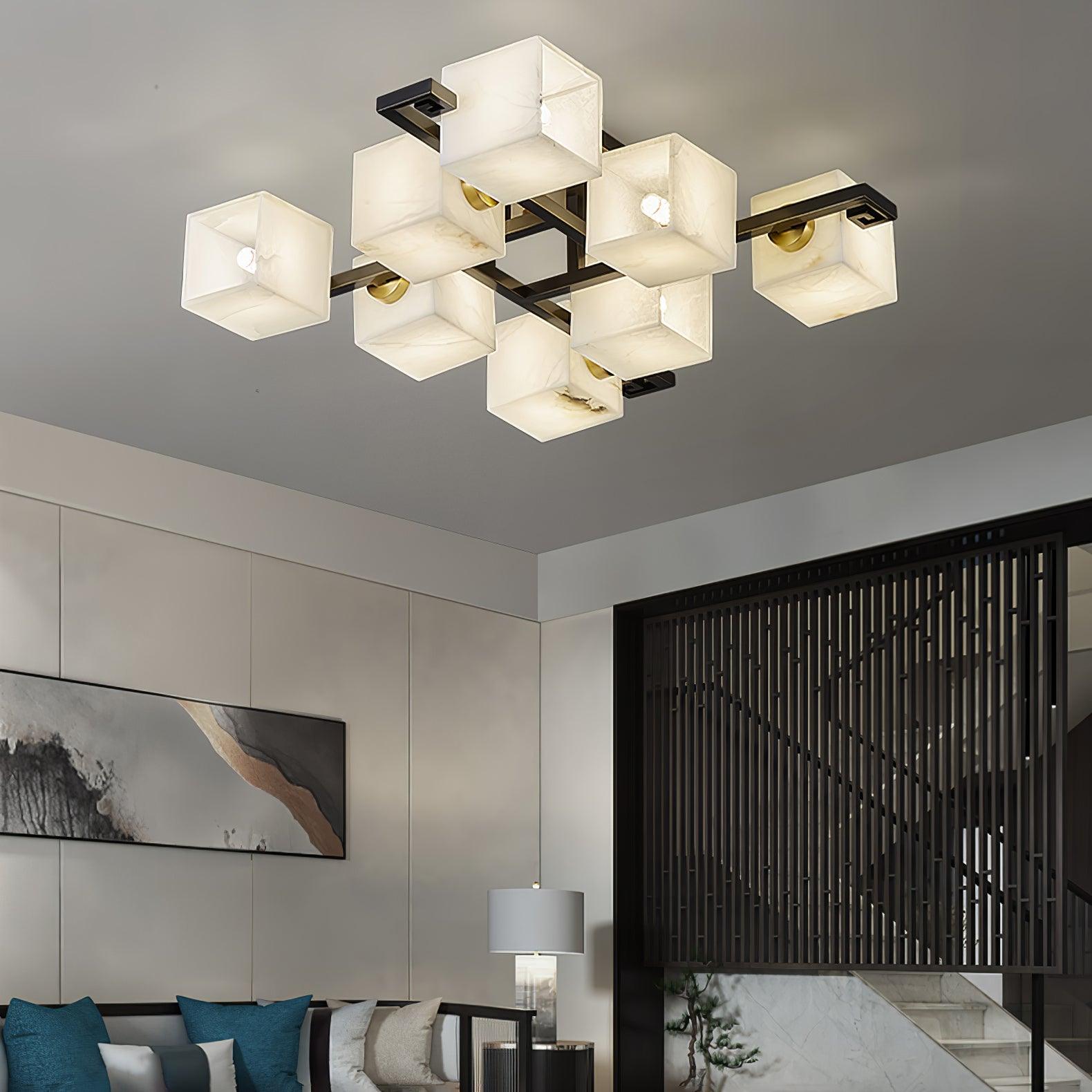 Cubist Alabaster Cluster Flush Mount