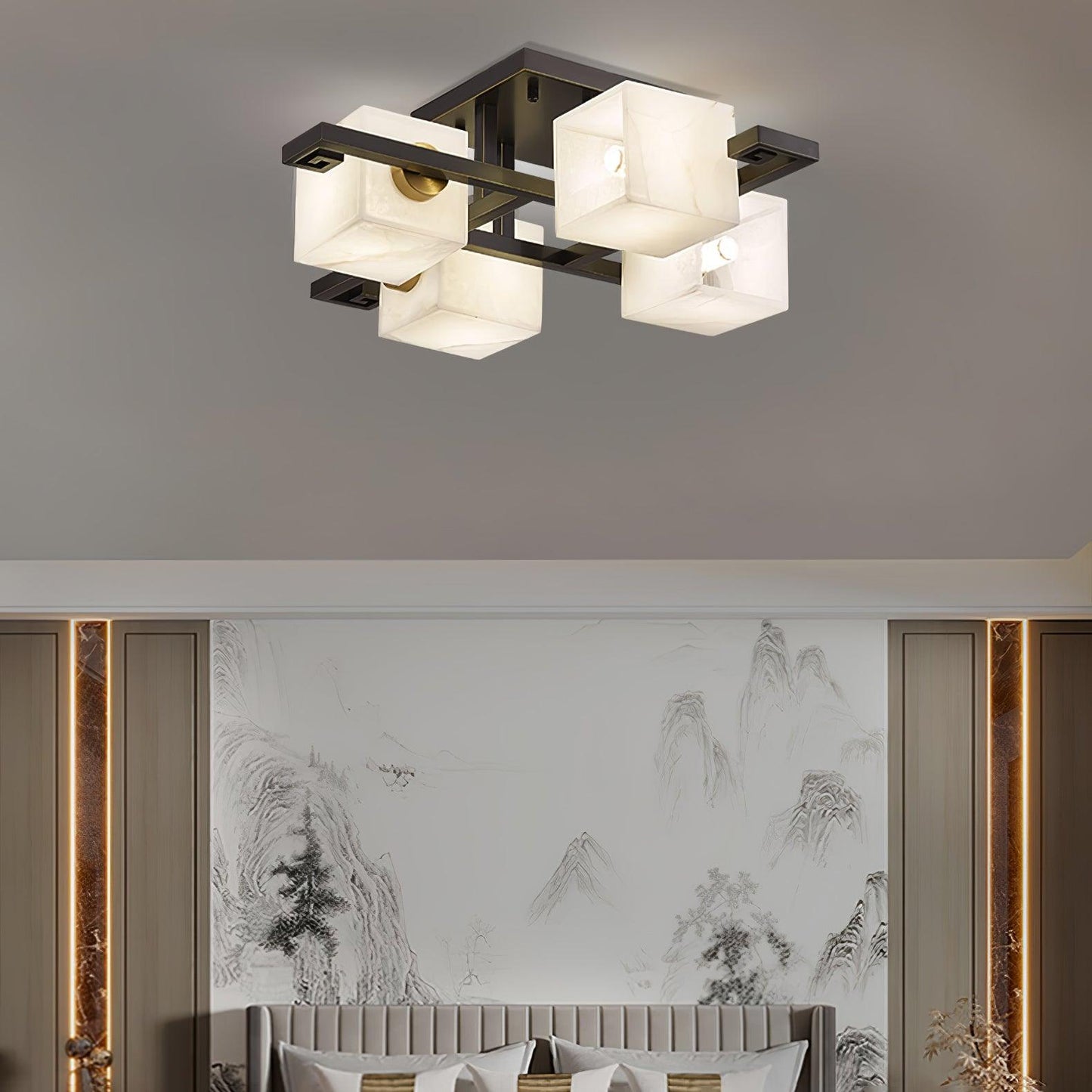 Cubist Alabaster Cluster Flush Mount