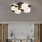 Cubist Alabaster Cluster Flush Mount