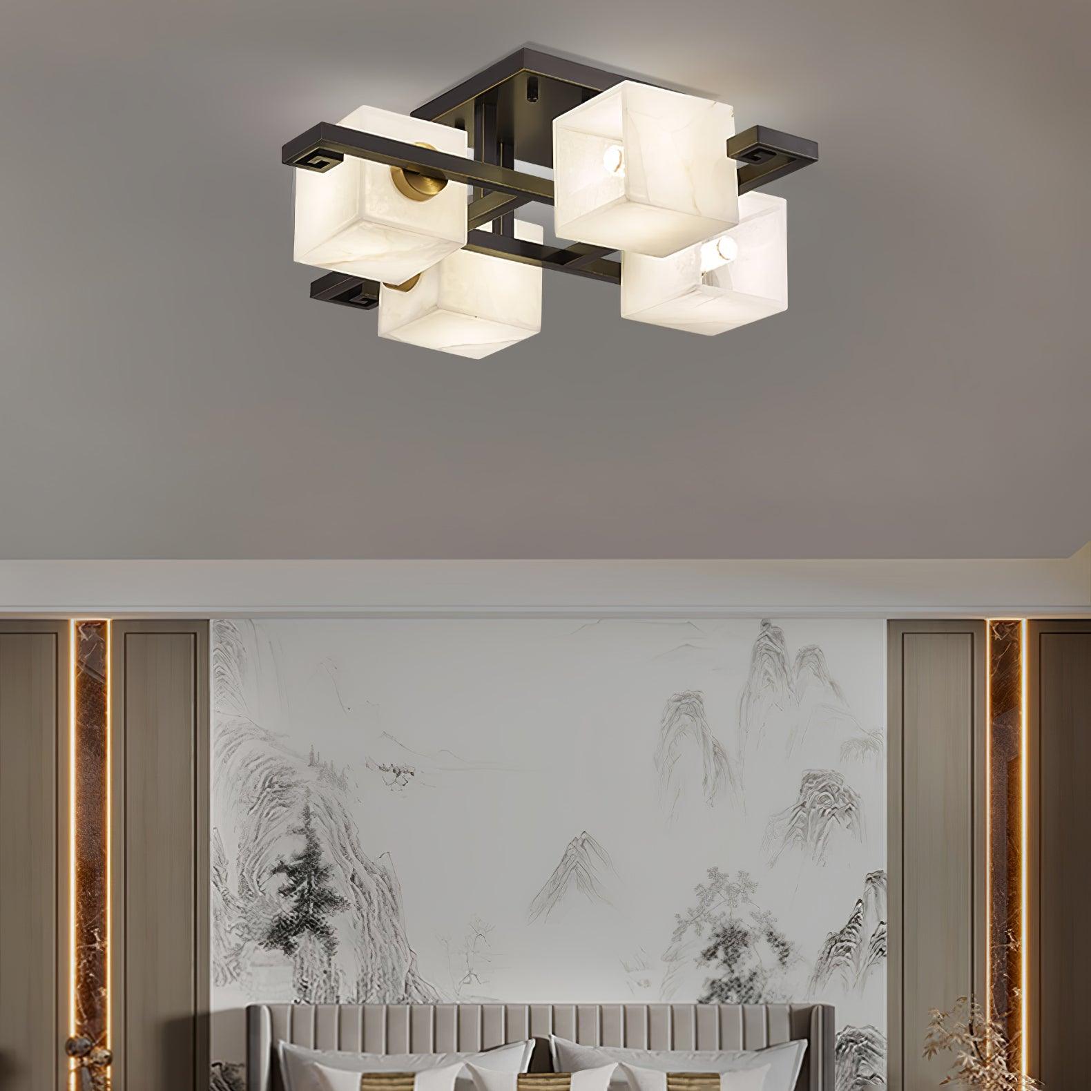 Cubist Alabaster Cluster Flush Mount