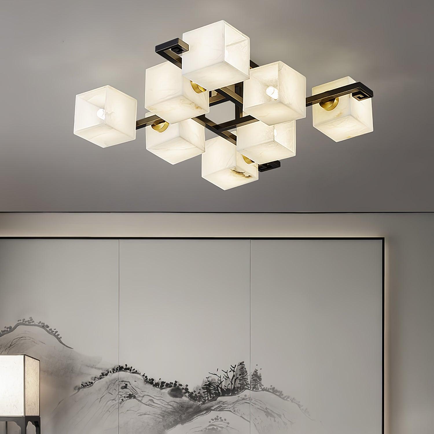 Cubist Alabaster Cluster Flush Mount