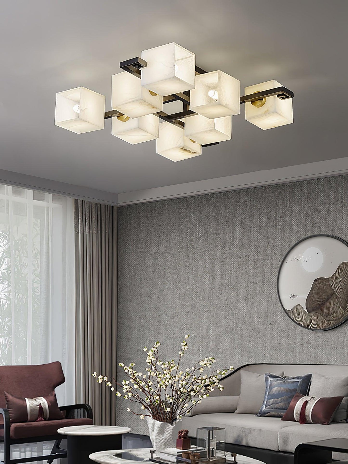 Cubist Alabaster Cluster Flush Mount