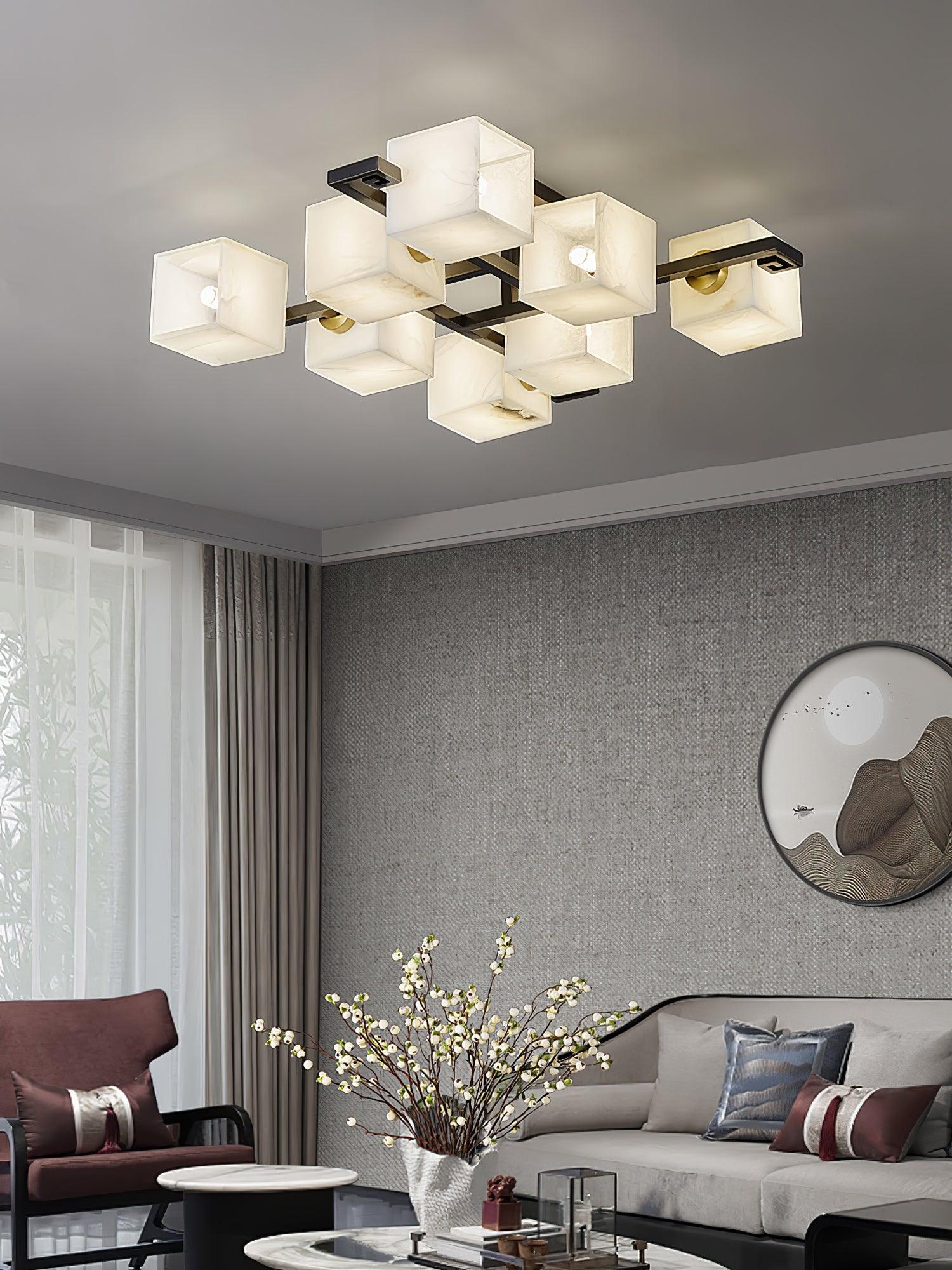 Cubist Alabaster Cluster Flush Mount