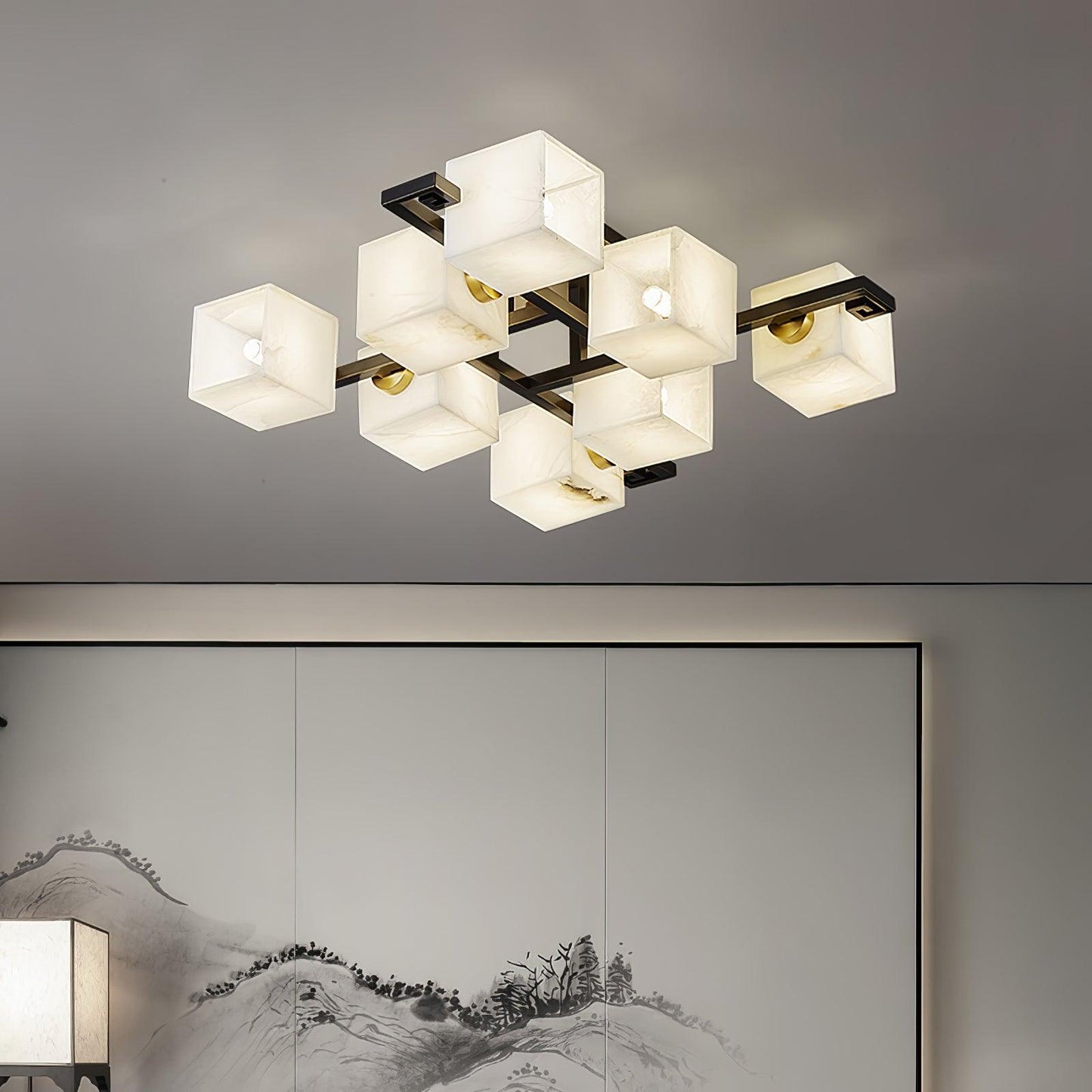 Cubist Alabaster Cluster Flush Mount