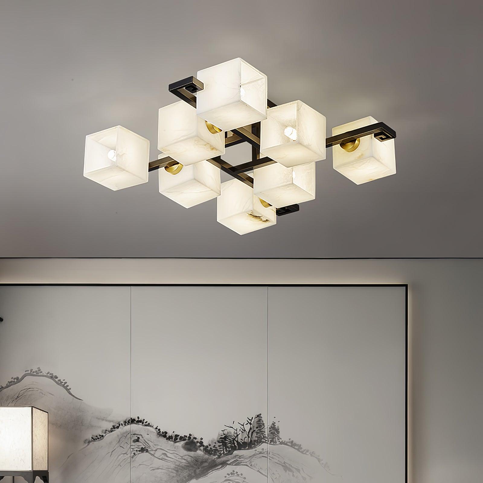 Cubist Alabaster Cluster Flush Mount