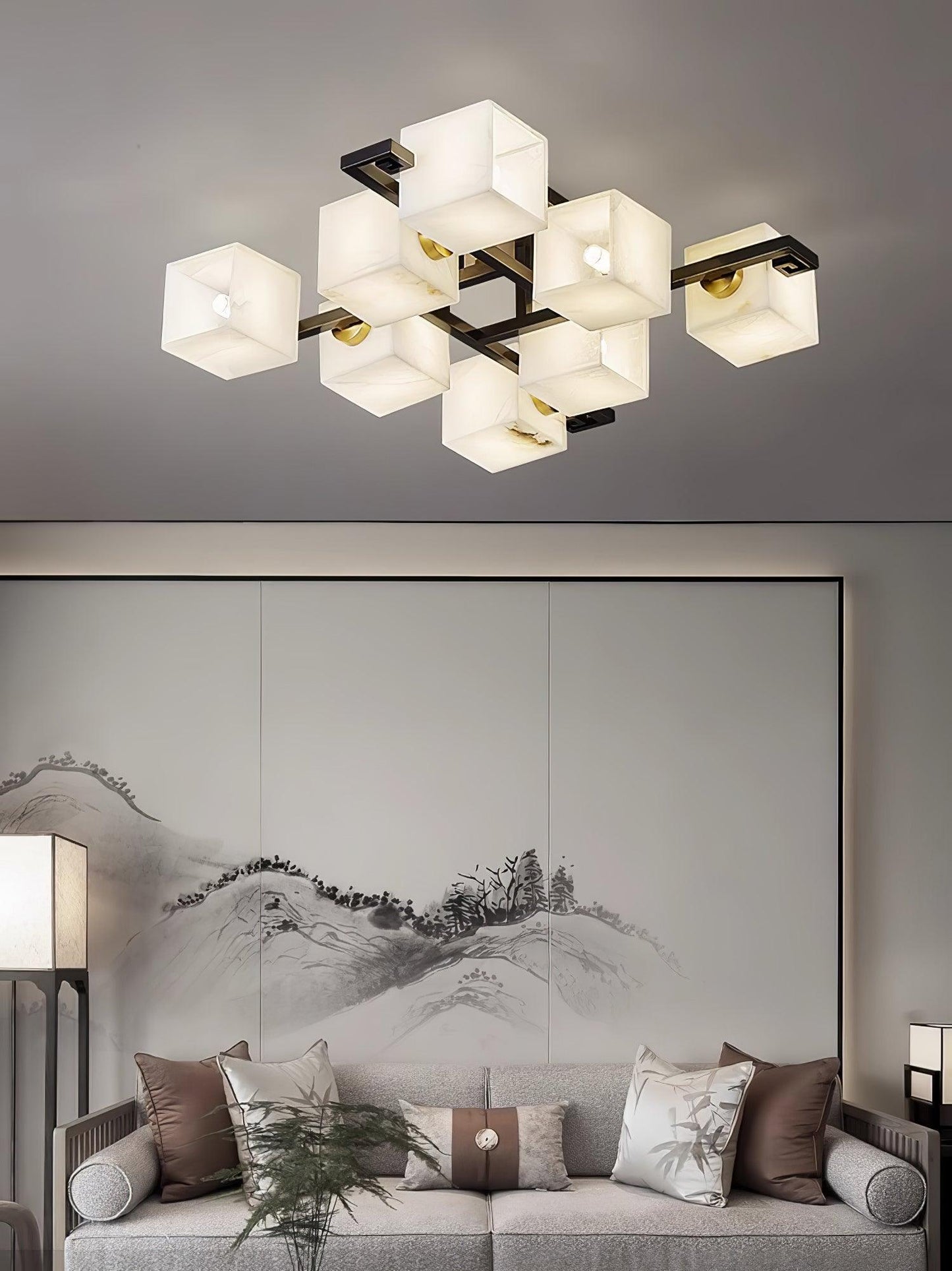 Cubist Alabaster Cluster Flush Mount
