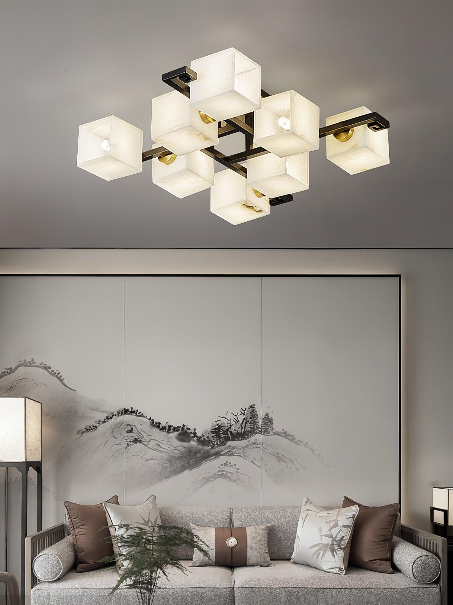 Cubist Alabaster Cluster Flush Mount