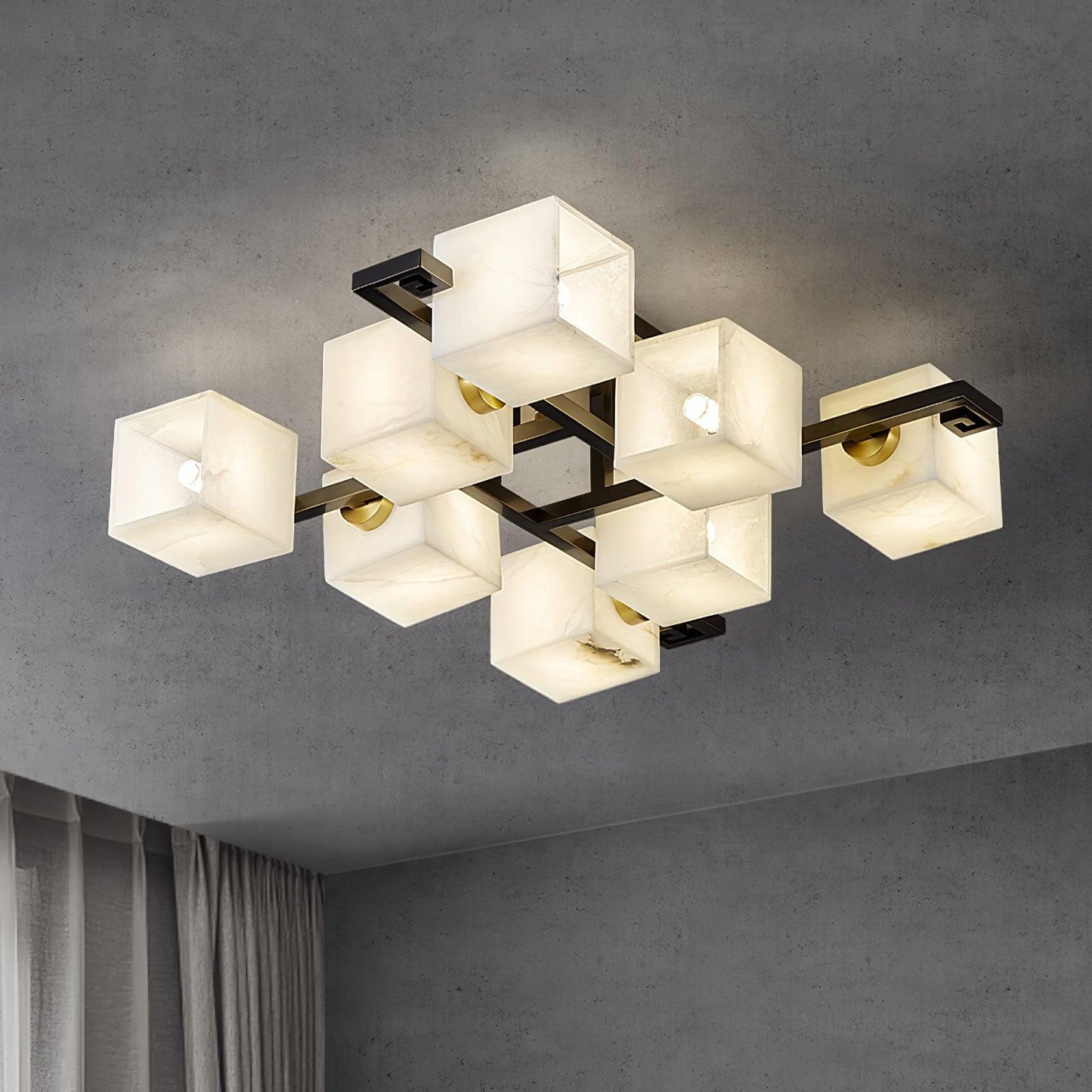 Cubist Alabaster Cluster Flush Mount