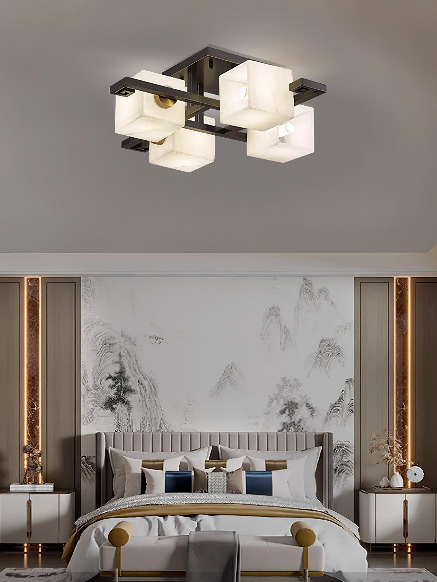 Cubist Alabaster Cluster Flush Mount