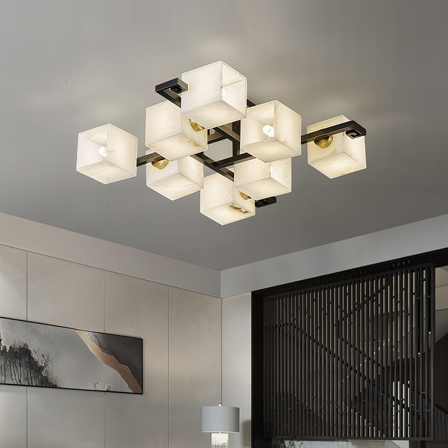 Cubist Alabaster Cluster Flush Mount