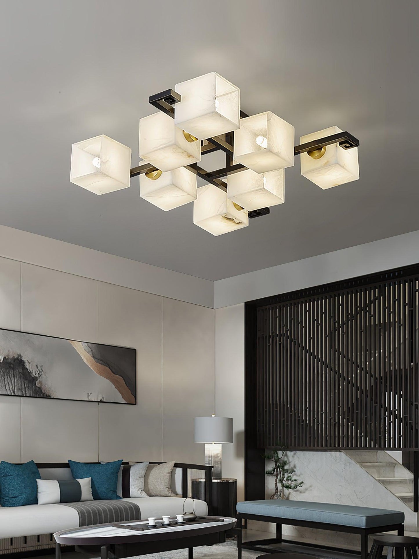 Cubist Alabaster Cluster Flush Mount