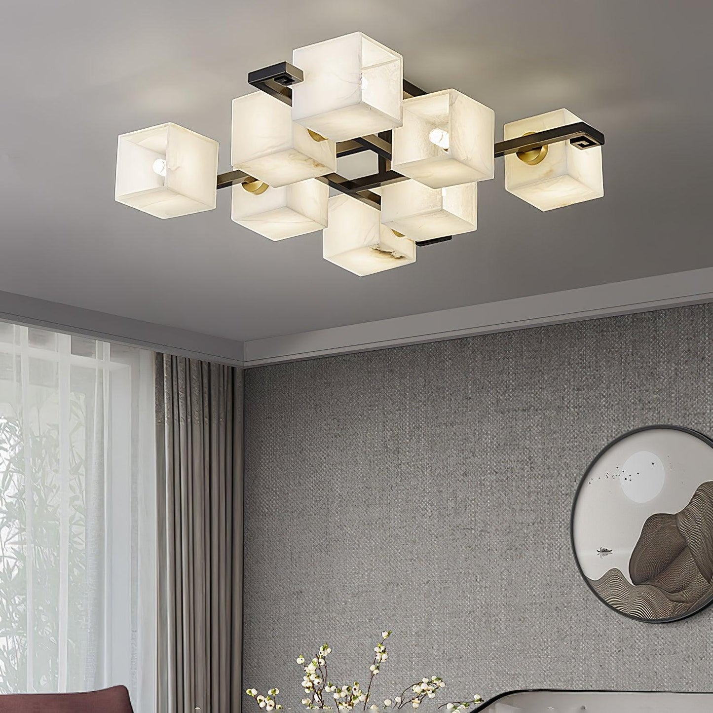 Cubist Alabaster Cluster Flush Mount