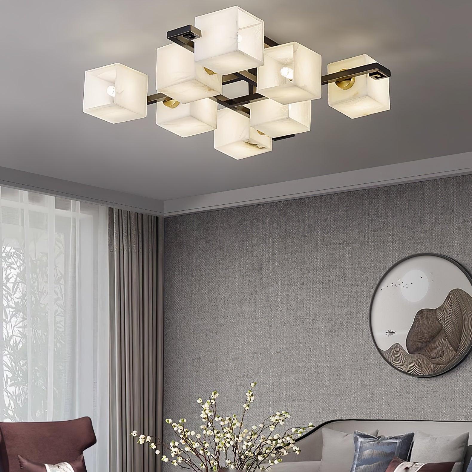 Cubist Alabaster Cluster Flush Mount