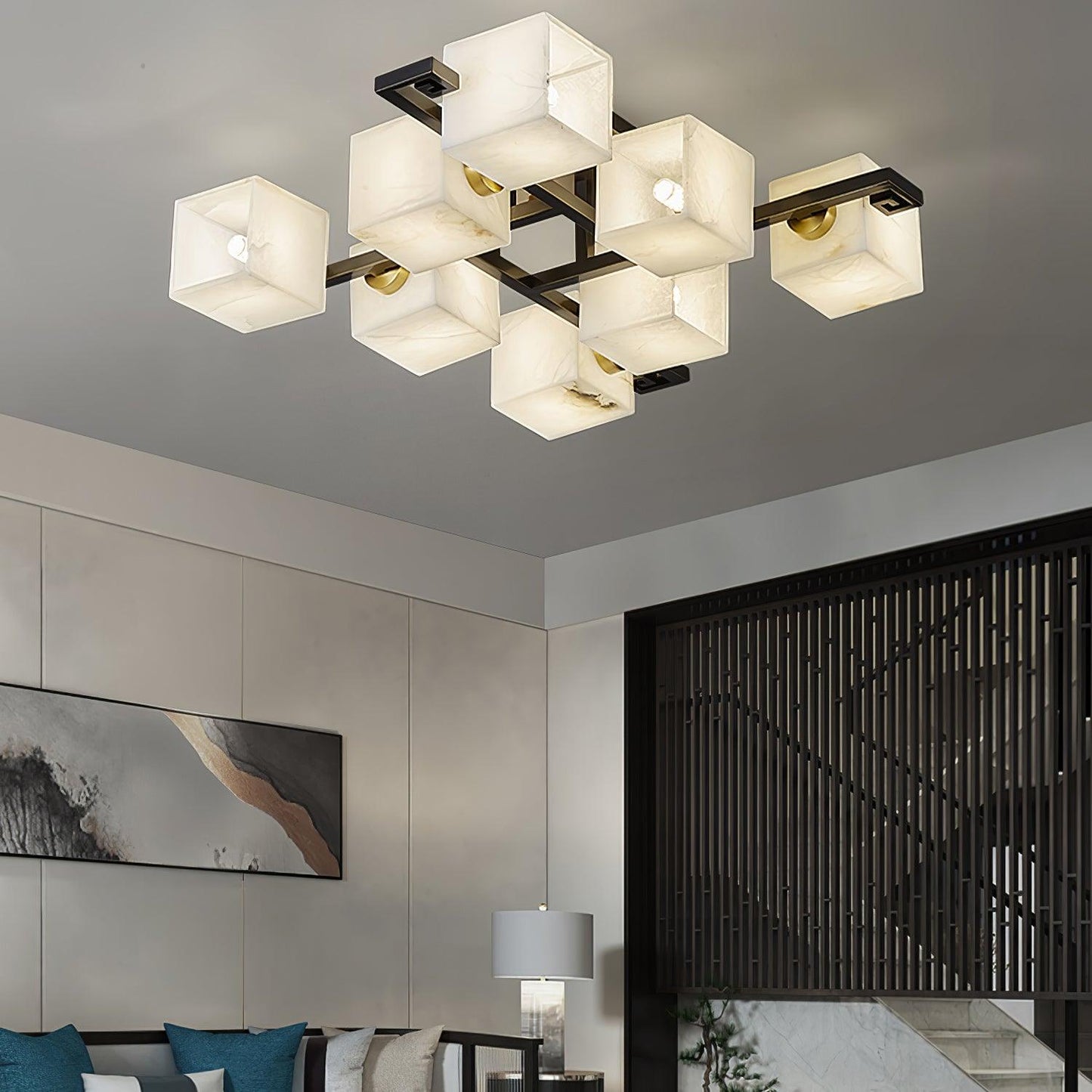 Cubist Alabaster Cluster Flush Mount